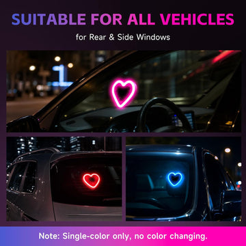 HeartGlow™ Neon Heart Car Window Light